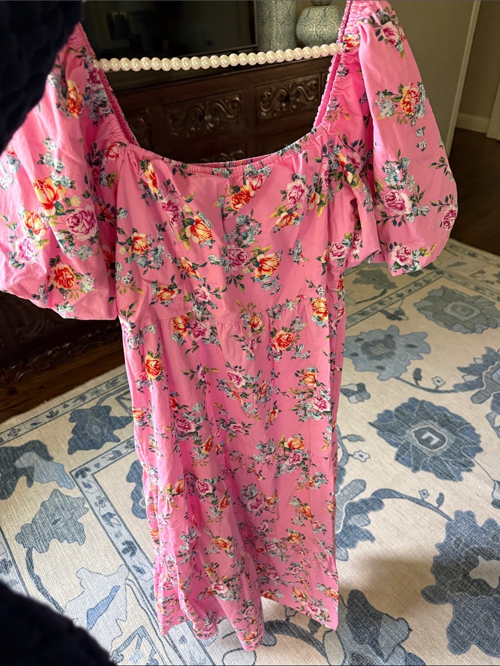 Buddy Love Pink Floral Puff-Sleeve Maxi Dress - Picture 4 of 9
